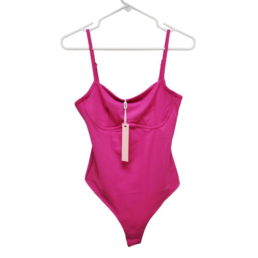 Pink Womens One-Piece Bodysuit With Adjustable Straps By Qinsen Size M